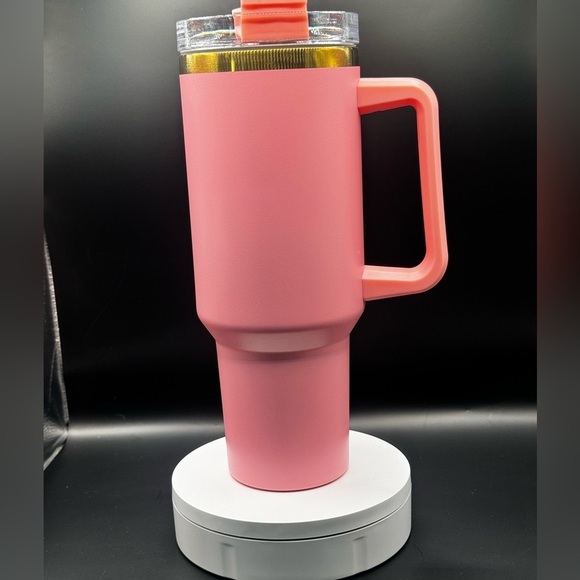 PINK Travel Mug with Gold Under 40oz - Picture 1 of 4